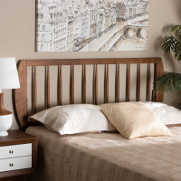 Baxton Studio MG9737-Ash Walnut-HB-Queen Baxton Studio Norman Modern and Contemporary Transitional Ash Walnut Finished Wood Queen Size Headboard